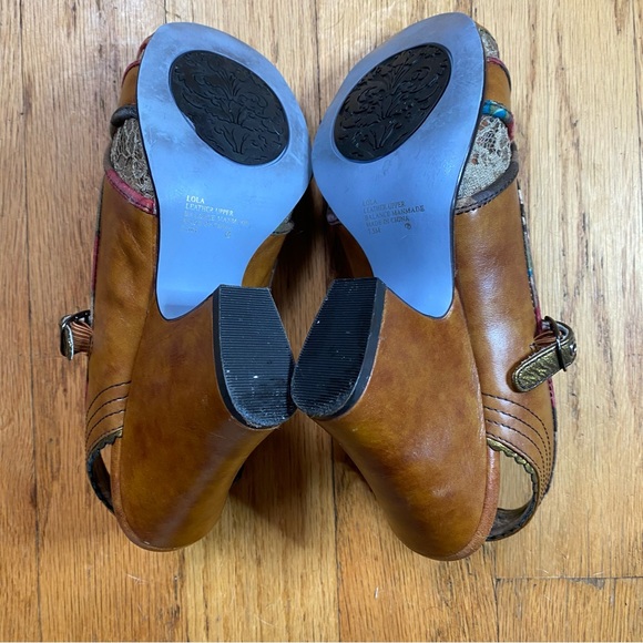 Like new cute patchwork heels by Bobbi Blu (7.5) - Picture 2 of 4